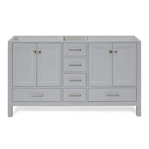 Cambridge 60 in. W x 21.5 in. D x 34.5 in. H Double Freestanding Bath Vanity Cabinet Only in Grey