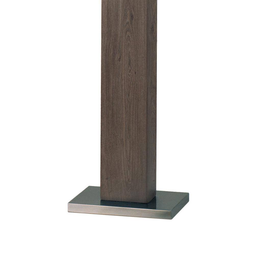 Charcoal Gray and Brushed Nickel 2-Light Floor Lamp with Off White Linen Shade