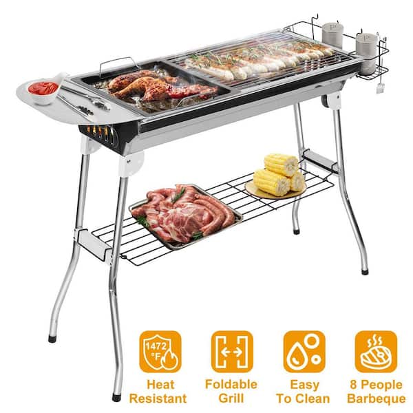 Jusenda 14 Inch Portable Golf Spherical Outdoor Barbecue Oven Camping  Equipment Bbq Grill Rack Portable Charcoal Grill Tripod