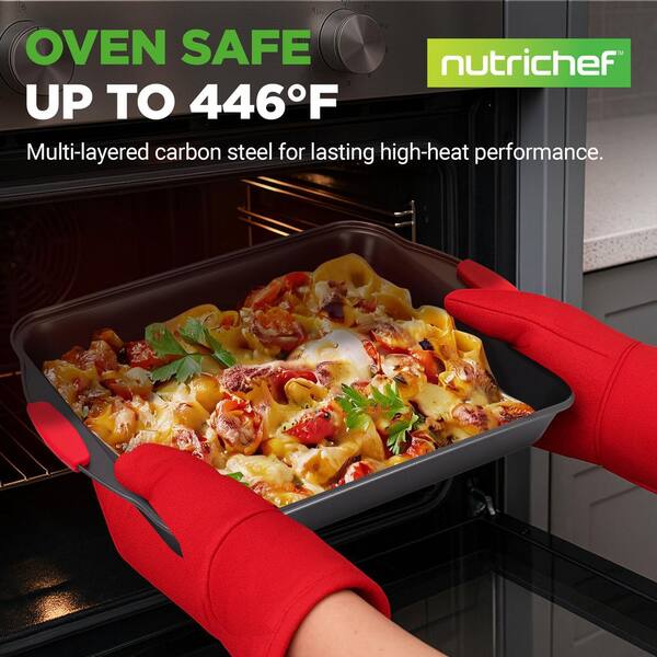 NutriChef Non-Stick Kitchen Oven Baking Pans, 8 Piece Set, Deluxe