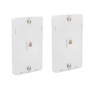 1 Gang 1-Line Phone Wall Mount, White (2-Pack)