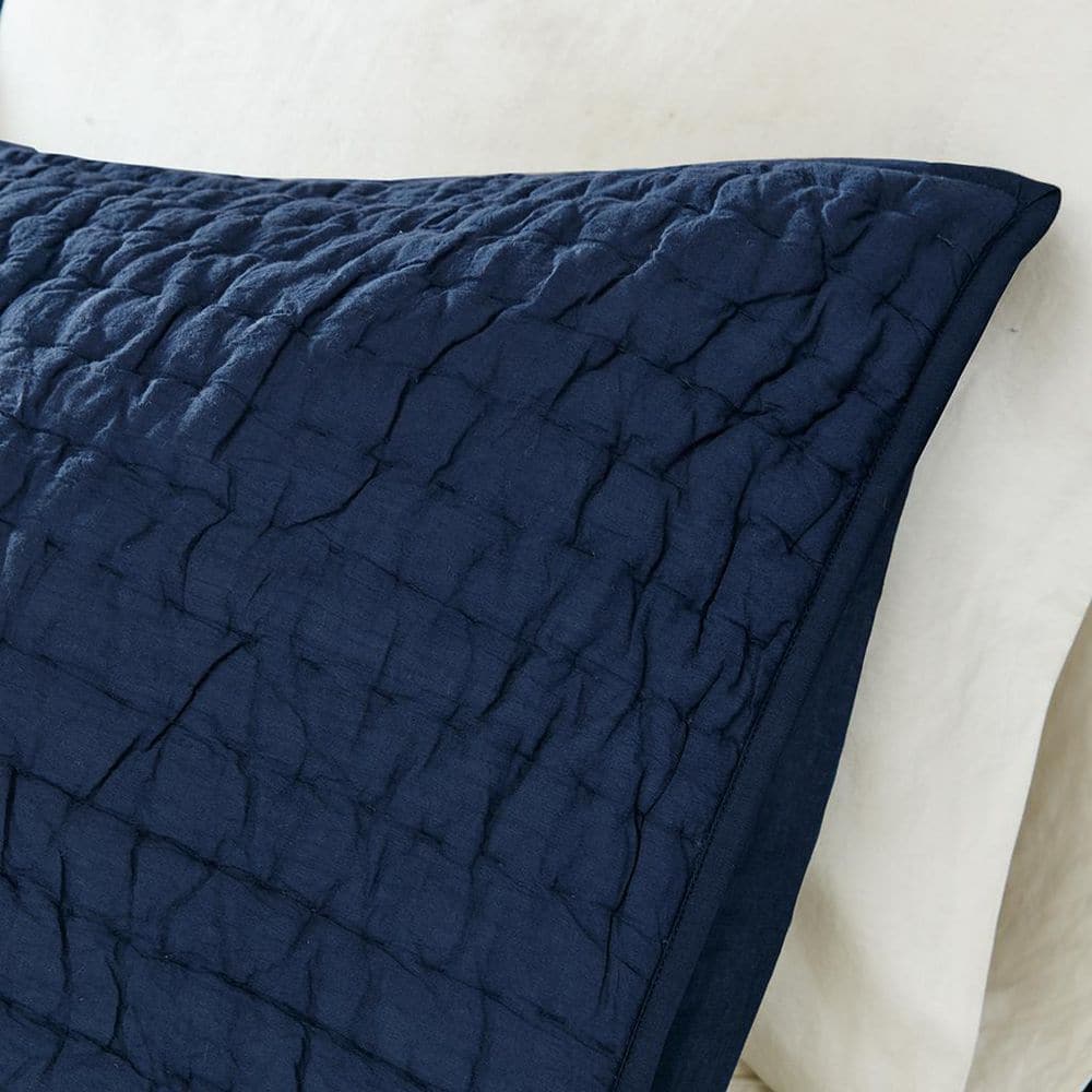 Serene Blue Cotton Full Quilt Set with Shams