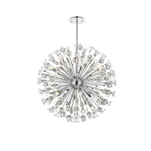 Timeless Home 38 in. 24-Light Chrome Pendant Light