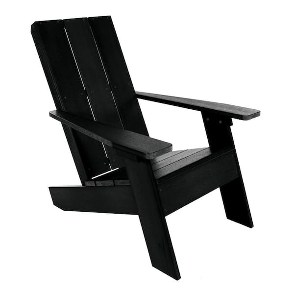 Highwood Italica Modern Recycled Plastic Black Adirondack Chair