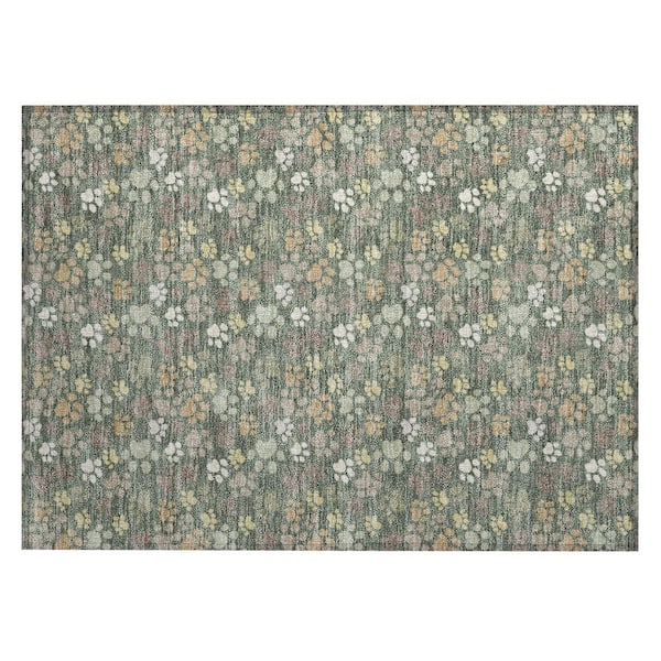Chantille Machine Washable Indoor/Outdoor Abstract ACN3061 Basil 2 ft. x 3 ft. Accent Rug