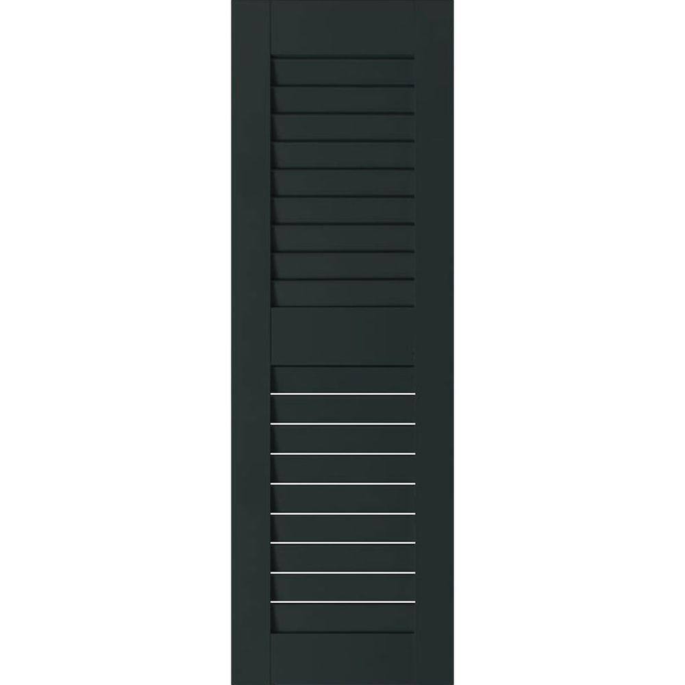 18 in. x 42 in. Exterior Real Wood Pine Louvered Shutters Pair Dark Green price history on PriceWatchPro