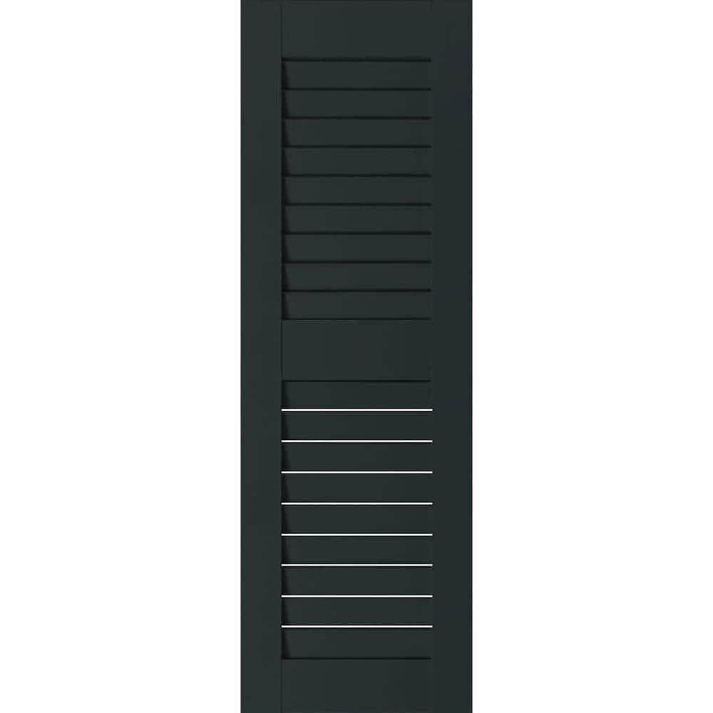 Ekena Millwork 18 in. x 74 in. Exterior Real Wood Pine Louvered Shutters  Pair Dark Green RWL18X074DGP - The Home Depot