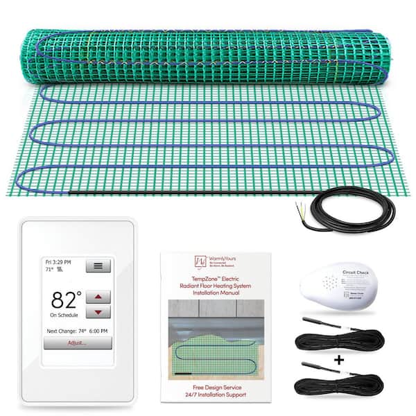TempZone 10 ft. x 36 in. 120-Volt Radiant Floor Heating Mat with Touch Screen Thermostat (Covers 30 sq. ft.)