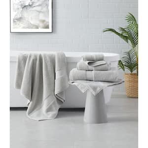 Solid Turkish Cotton 6-Piece Towel Set in Grey