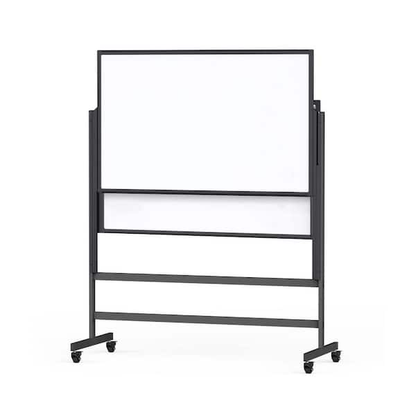 Double Sided Bulletin Boards on Wheels 48 x 60 Large Mobile Dry Erase Boards EaselsHeight Adjustable Rolling Whiteboard