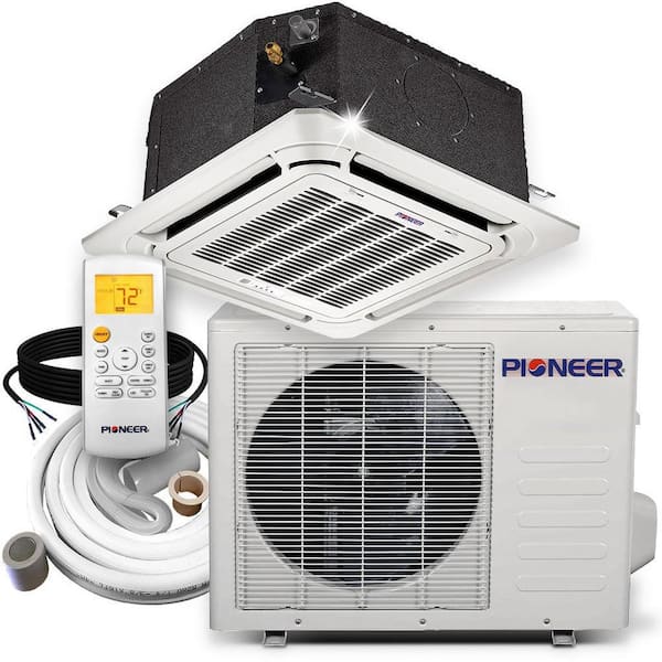 Pioneer 24,000 BTU 2 Ton Ductless Mini Split 20 SEER 8-Way Cassette Air Conditioner with Heat Pump 230-Volt