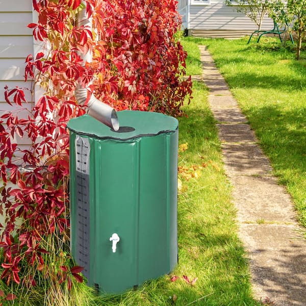 100 Gal. Rain Barrel Water Collection With Scale in Green