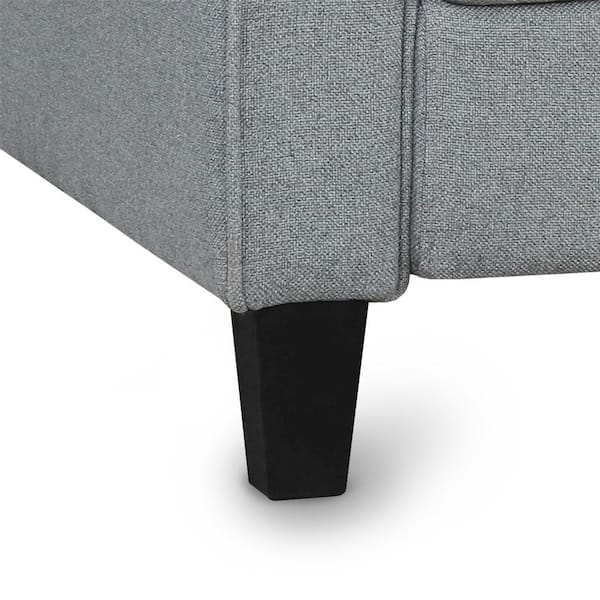 GODEER Gray Linen Living Room Furniture Armrest Single Sofa Chair