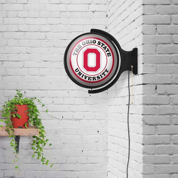Made in USA Ohio State Buckeyes Rotating LED Wall Sign Featuring Their Primary Logo