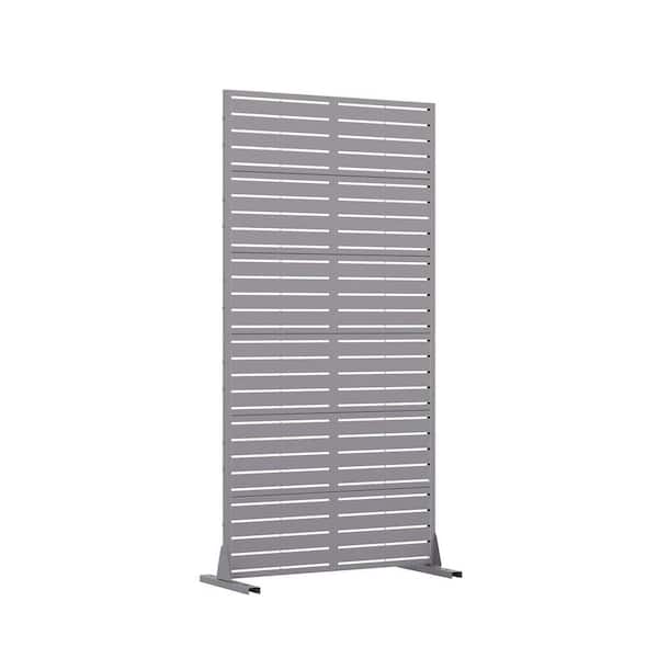 72 in. x 35 in. Gray Galvanized Steel Garden Fence