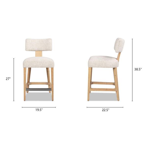 Jennifer Taylor 27 in. Chenille Upholstered Set of 2 Counter
