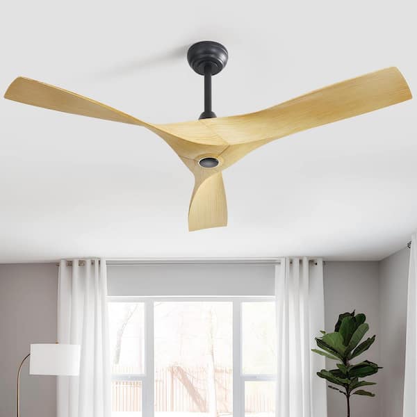 Sofucor 52 in. Indoor/Outdoor Black Ceiling Fan No Light With