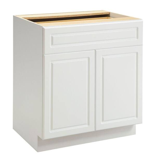 Heartland Cabinetry Heartland Ready to Assemble 30x34.5x24.3 in. Base Cabinet with Double Doors and 1 Drawer in White