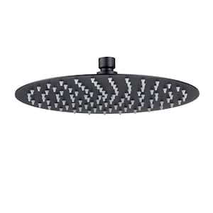 1-Spray Patterns with 2.5 GPM 10 in. Round Wall Mount Metal Ultra-Thin Fixed Shower Head in Matte Black