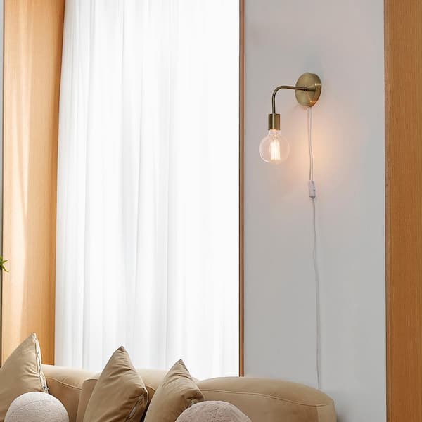 Globe Electric 2-in-1 Wall Sconce - 1 Light - Matte Brass 51658