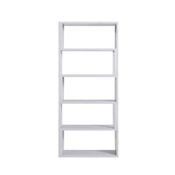 Franklin 70.75 in. H White Oak MDF 5-Shelf Accent Bookcase