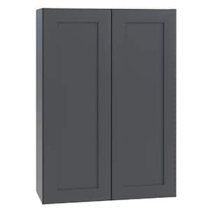 Newport 30 in. W x 12 in. D x 42 in. H Assembled Plywood Wall Kitchen Cabinet in Deep Onyx with Soft Close