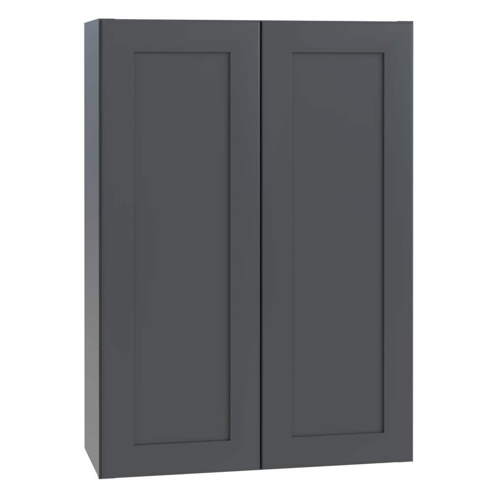 Newport 33 in. W x 12 in. D x 36 in. H Assembled Plywood Wall Kitchen Cabinet in Deep Onyx with Soft Close price history on PriceWatchPro
