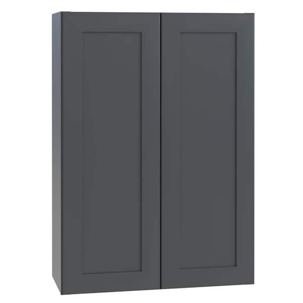 Home Decorators Collection Newport Deep Onyx Plywood Shaker Assembled Wall Kitchen Cabinet Soft Close 30 in W x 12 in D x 42 in H