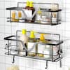 2-Pack Adhesive Shower Caddy, Shower Shelves with Hooks – Mens Health And  Care