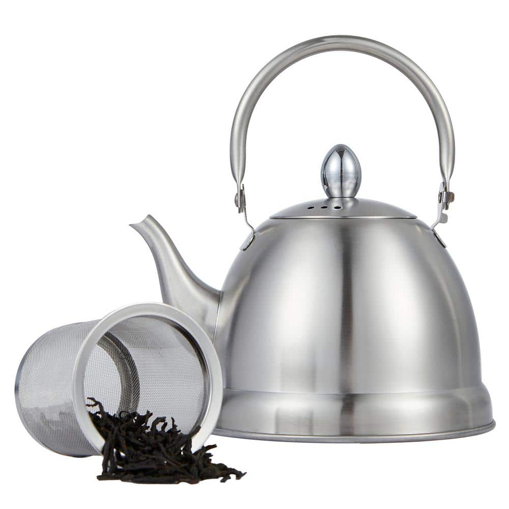 Creative Home Satin Splendor 2.8 Quart Stainless Steel Whistling Tea Kettle  with Aluminum Capsulated Bottom, Metallic Chartreuse - On Sale - Bed Bath &  Beyond - 10666502