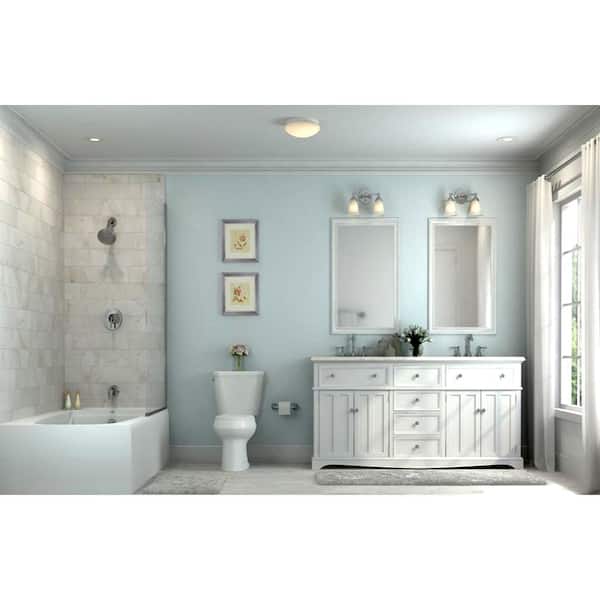 EnviroLite EnviroLite 14 in. Mid-century White Dimmable Integrated LED Flush Mount for Kitchens