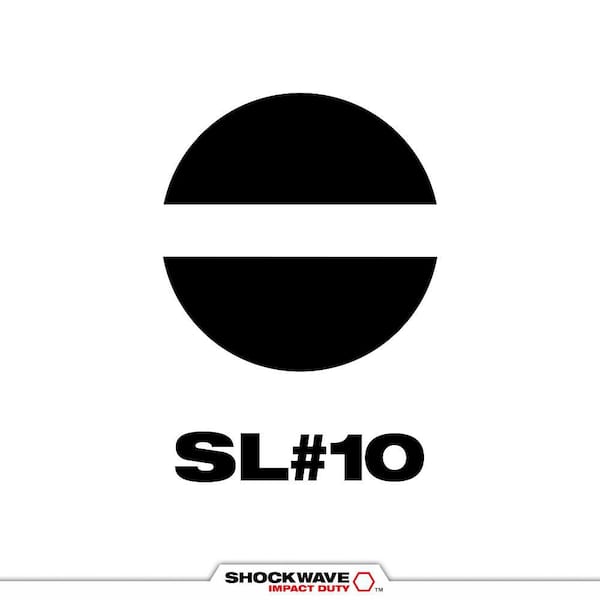 SHOCKWAVE Impact Duty 1 in. x 1/4 in. SL#10 Slotted Alloy Steel Insert Bit (2-Pack)