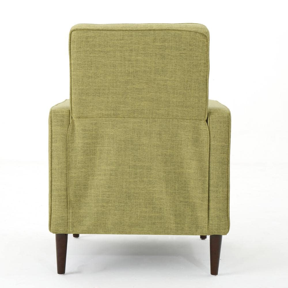 Handcrafted Beige Microfiber Wood Recliner with Tufted Back