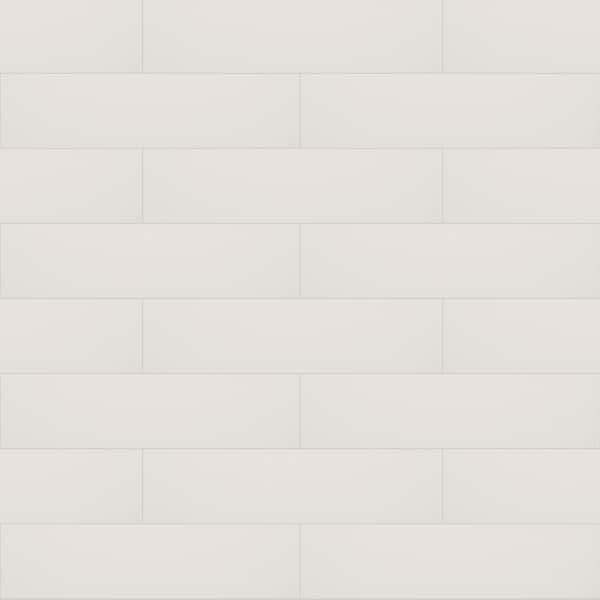 Unbranded Streamline Buff White Glossy 4 in. x 16 in. Ceramic Wall Tile (10.39 Sq. Ft./ Case)