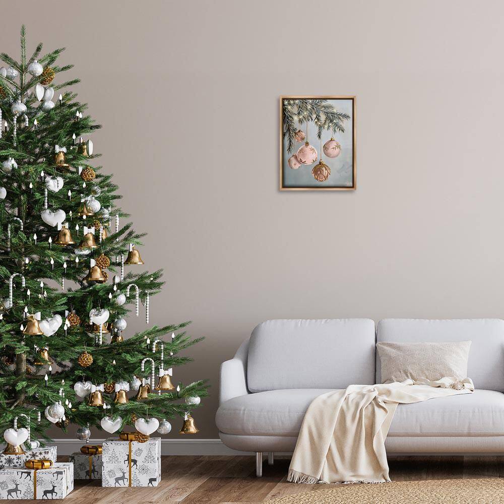 Pink Hanging Christmas Ornaments by Arlington Prints Brown Floater Frame Abstract Graphic Art Print 21 in. x 17 in. price history on PriceWatchPro