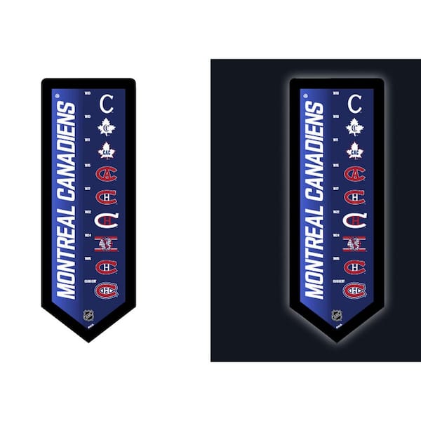 Evergreen Montreal Canadiens 23 in. x 9 in. Pennant Vintage Logo Plug-In LED Lighted Sign