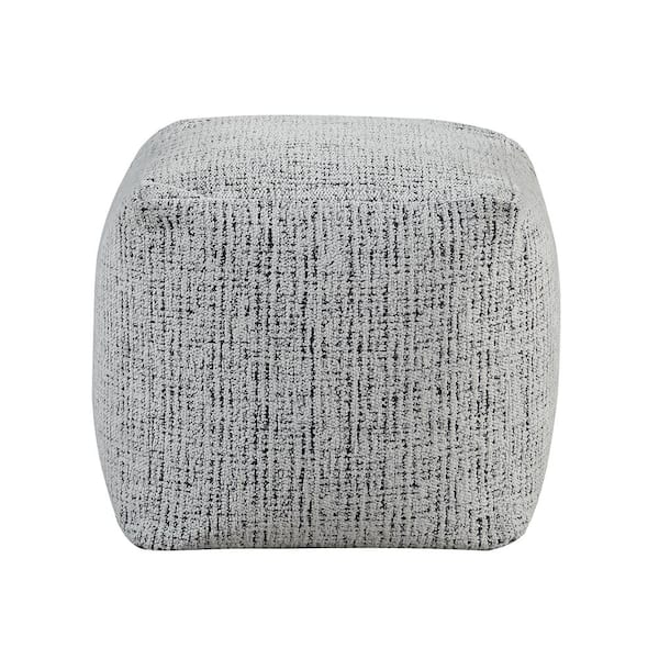 Leo Multi Color Chenille Fabric Square Pouf