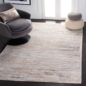 Mayflower Beige/Grey 5 ft. x 8 ft. High-Low Gradient Striped Area Rug