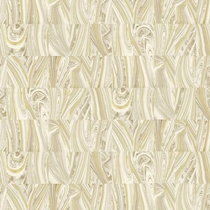 Boulders Champagne Glitter Marble Vinyl Peelable Wallpaper (Covers 56.4 sq. ft.)