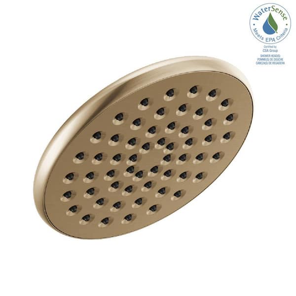 Delta 1-Spray Patterns 1.75 GPM 6.13 in. Wall Mount Fixed Shower Head in  Champagne Bronze 52433-CZ - The Home Depot