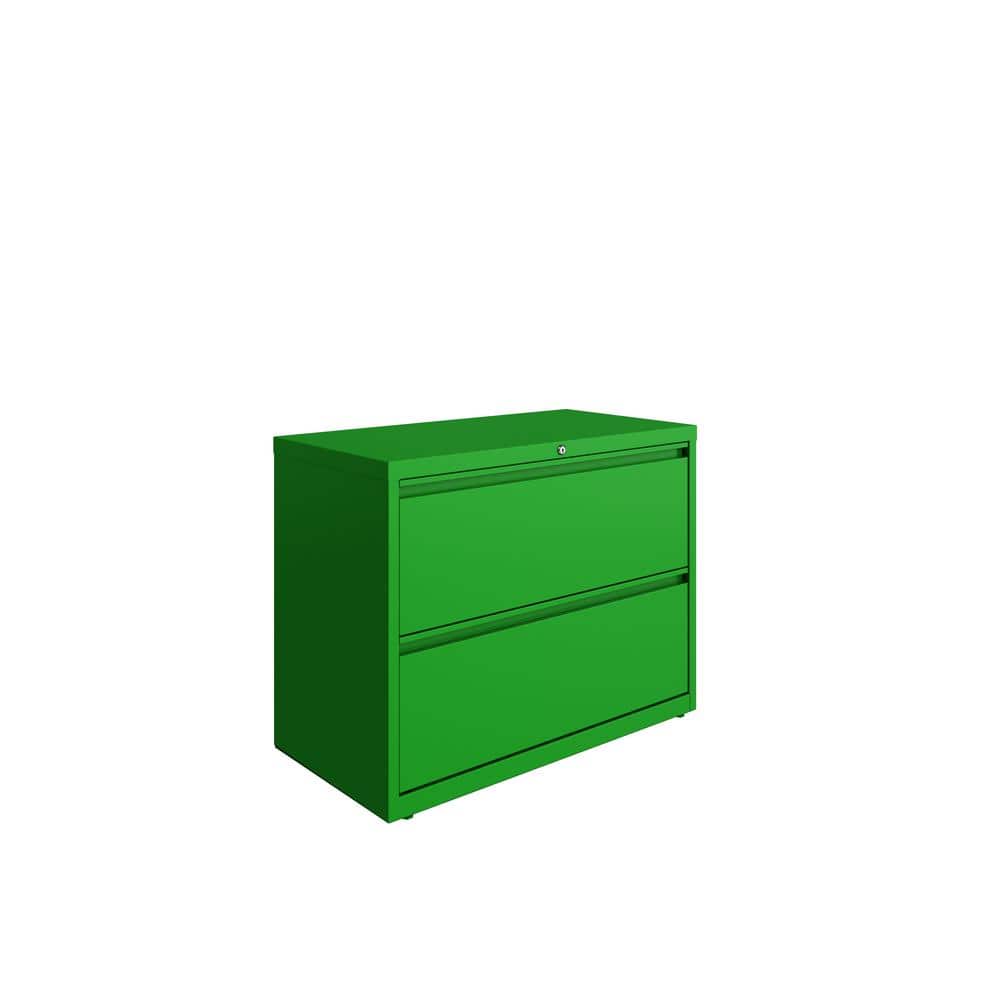 Classic Blue 36-Inch Steel 2-Drawer Lockable Lateral Filing Cabinet