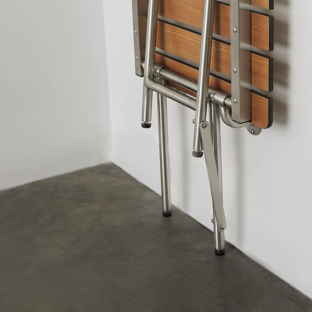 Teak Wood ADA Folding Shower Bench with Stainless Steel Legs