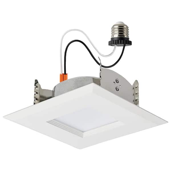 SATCO 4 in. Adjustable CCT Retrofit Remodel Non-IC Rated Dimmable Indoor Integrated LED Recessed Light Trim