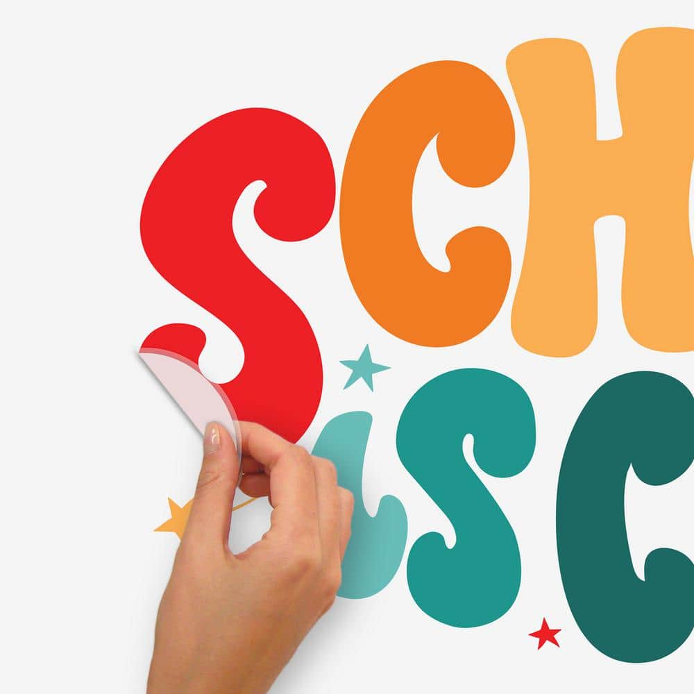 School is Cool Multicolor Peel and Stick Wall Decals