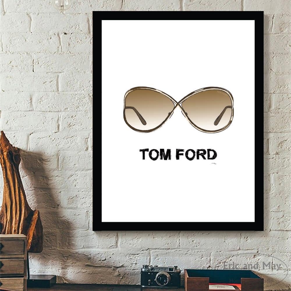 Tom Ford Designer Sunglasses Black Framed Abstract Print