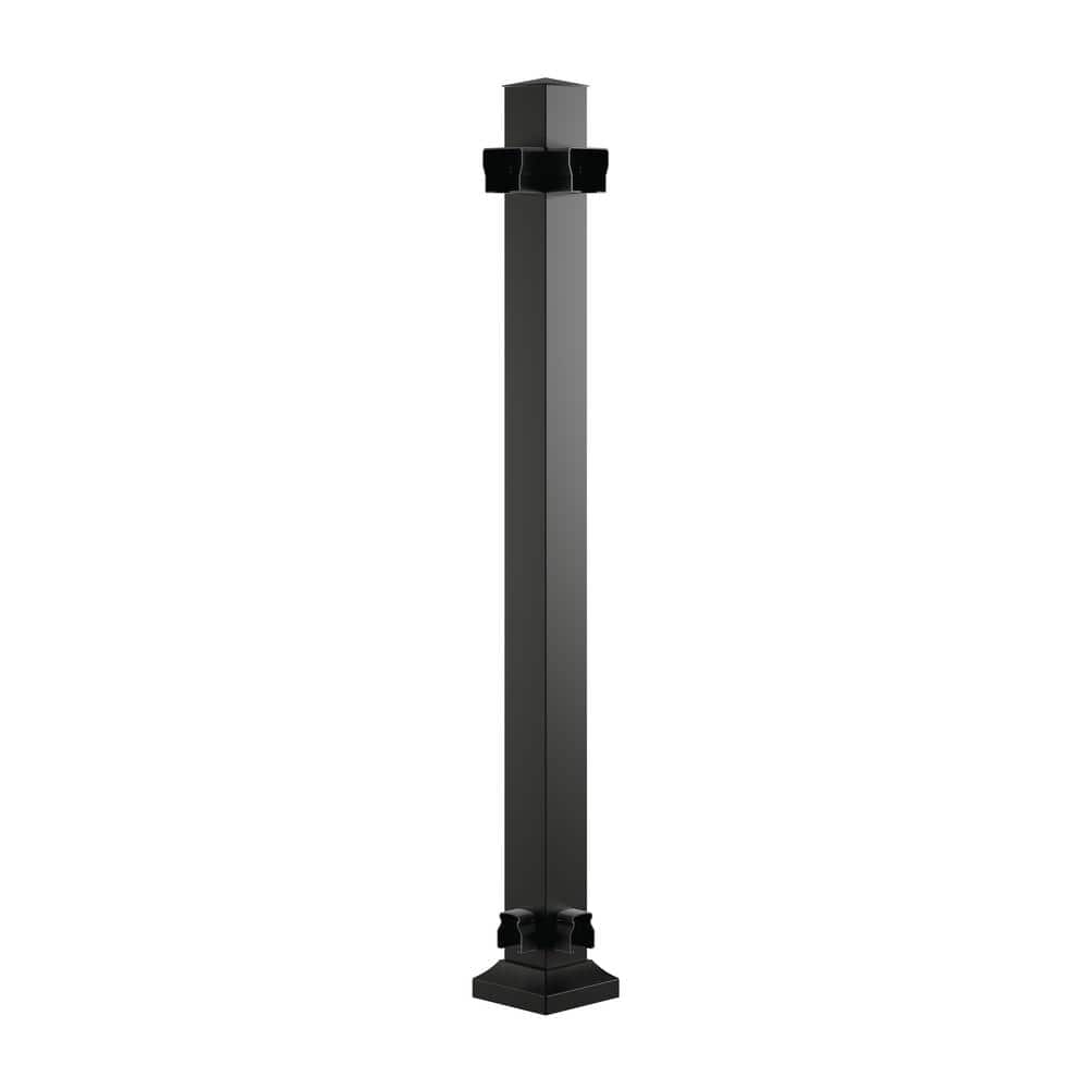 Cityside 36 in. x 2.5 in. Black Contemporary Aluminum Corner Post