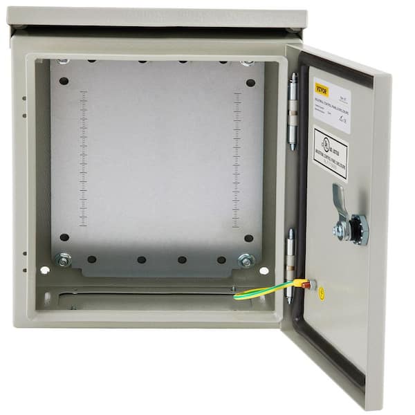 VEVOR 8x16x16 in. Electrical Box Enclosure NEMA 4X Outdoor Junction Box Carbon Steel Hinged with Rain Hood for Outdoor Indoor