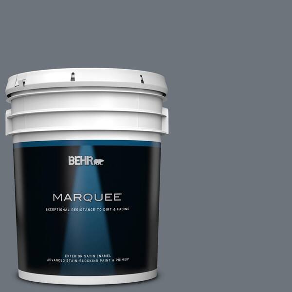 BEHR MARQUEE 5 gal. #750F-5 Silver Hill Satin Enamel Exterior Paint & Primer