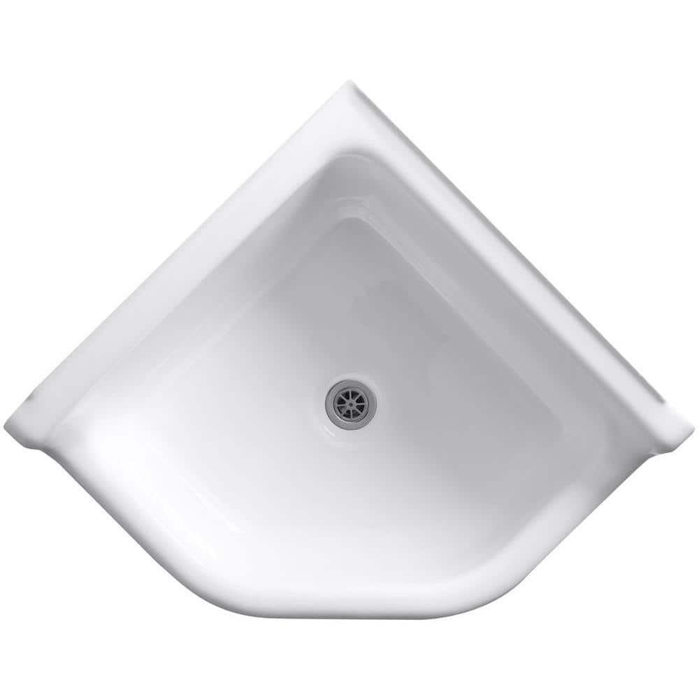 Whitby 28" White Cast Iron Freestanding Service Sink