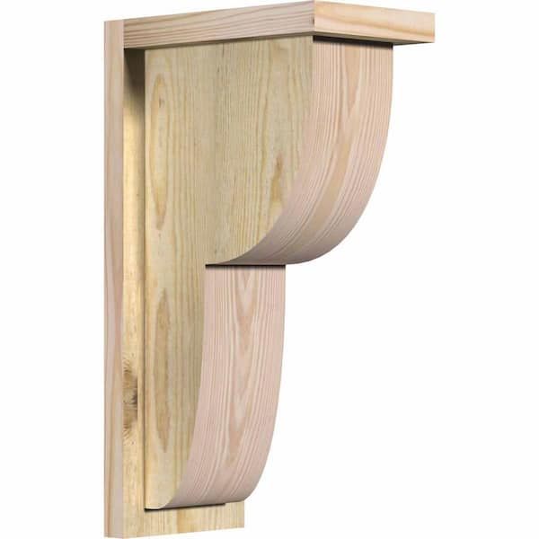 Ekena Millwork 6 in. x 10 in. x 18 in. Douglas Fir Crestline Rough Sawn Corbel with Backplate